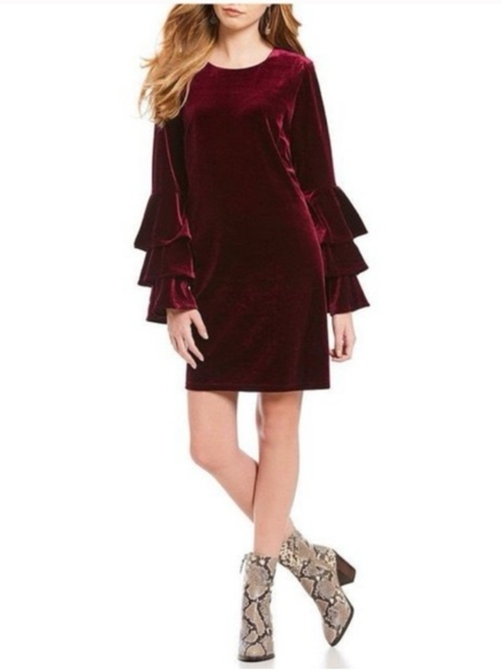 Sugarlips Velvet Bell Sleeve Shift Dress Size Medium